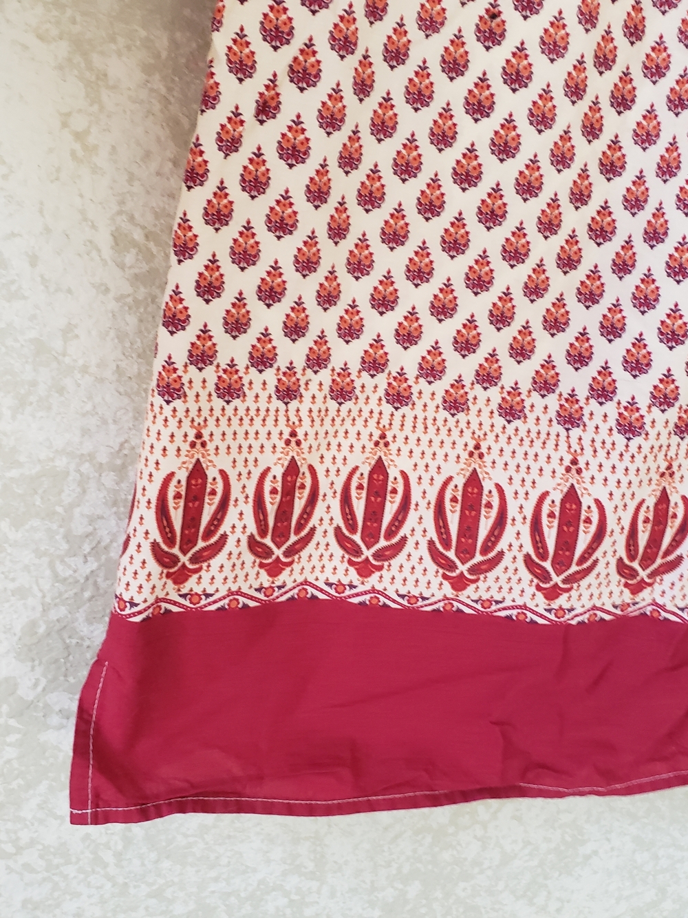Bob Timberlake Ivory & Raspberry Printed Tunic Top Large Cotton Summer Light - Picture 4 of 11